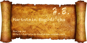 Hartstein Boglárka névjegykártya